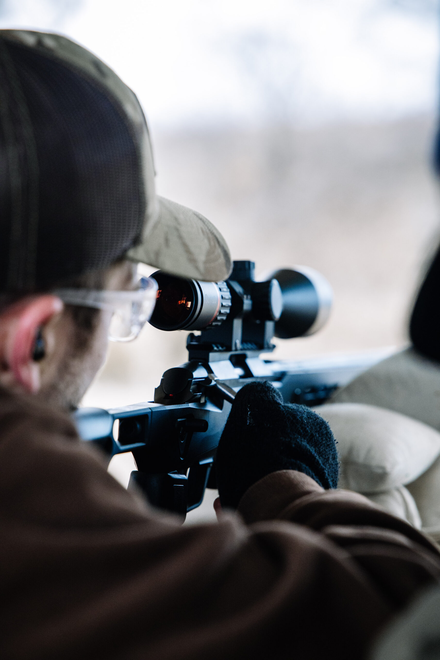 Target with scope crosshairs