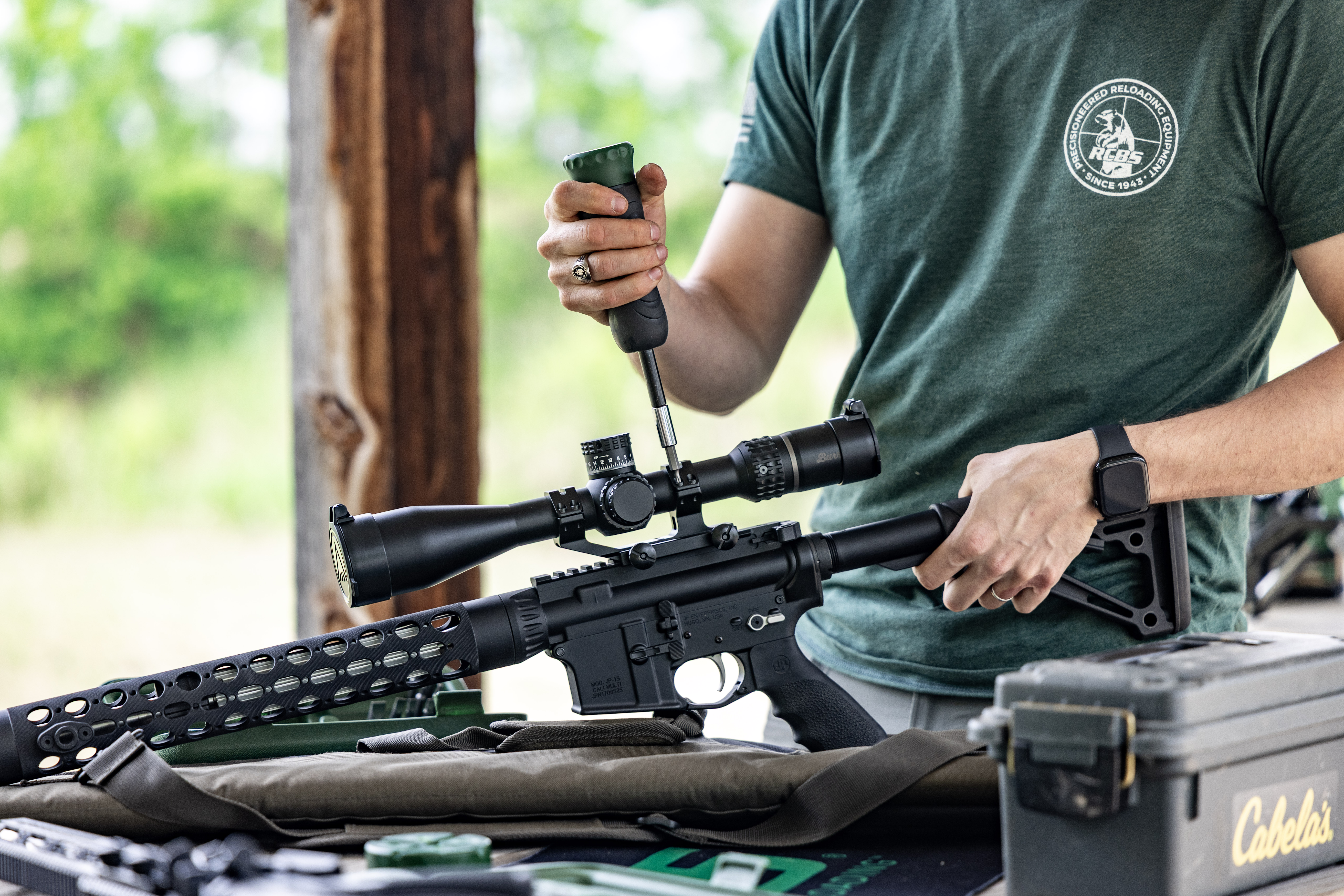Scope mount installed on rifle